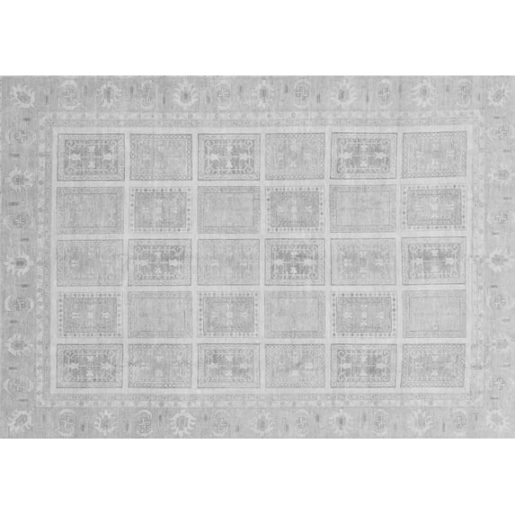Ahgly Company Indoor Rectangle Abstract Gray Modern Area Rugs, 7' x 9'