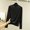 Black, variant on Ladies' Casual High Neck Solid Color Tight Warm Close Fitting Long Sleeved Base Layer Shirt Top Green XXL