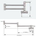 thumbnail image 5 of Wowow 23.5-inch Wall Mount Folding Pot Filler Faucet, 360° swing arm 2-Handle Single Hole Kitchen Faucet in Brushed Nickel, 5 of 6