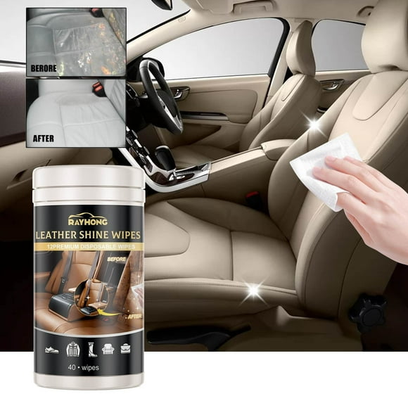 Lolmot Leather Cleaner Conditioner Wipes with Protection Cracking Or Fading of Leather Couches Car Seats Shoes Purses