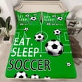 thumbnail image 2 of Castle Fairy Eat Sleep Soccer Bed Sheets for Boys Girls,Sport Football King Sheets, 2 of 7