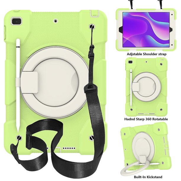 Funda para iPad Air de 10,2 pulgadas (2019/2020) con correa para el hombro, soporte de anilla grande, portalápices, protección contra caídas, duradera.