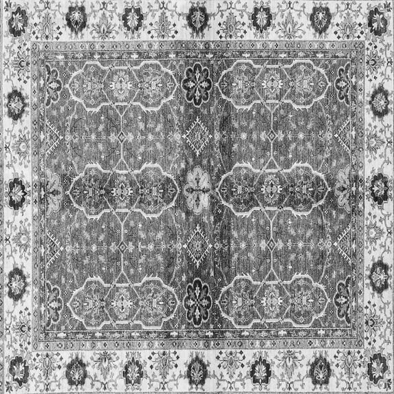 Ahgly Company Indoor Square Oriental Gray Traditional Area Rugs, 6' Square