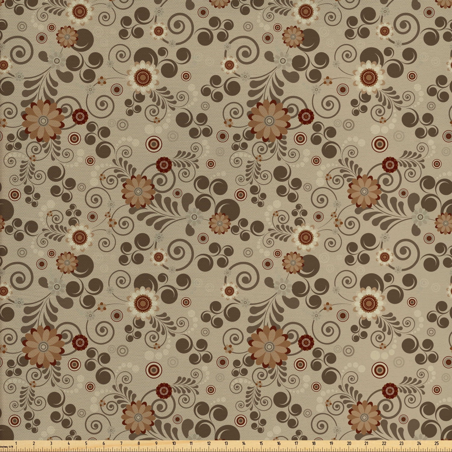 Grunge Fabric by The Yard, Floral Pattern with Fantasy ...
