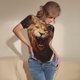 thumbnail image 3 of Balery Cool Fire Lion Body de cuello redondo de manga corta para mujer Tops de manga corta Tops básicos-X-Large, 3 of 7