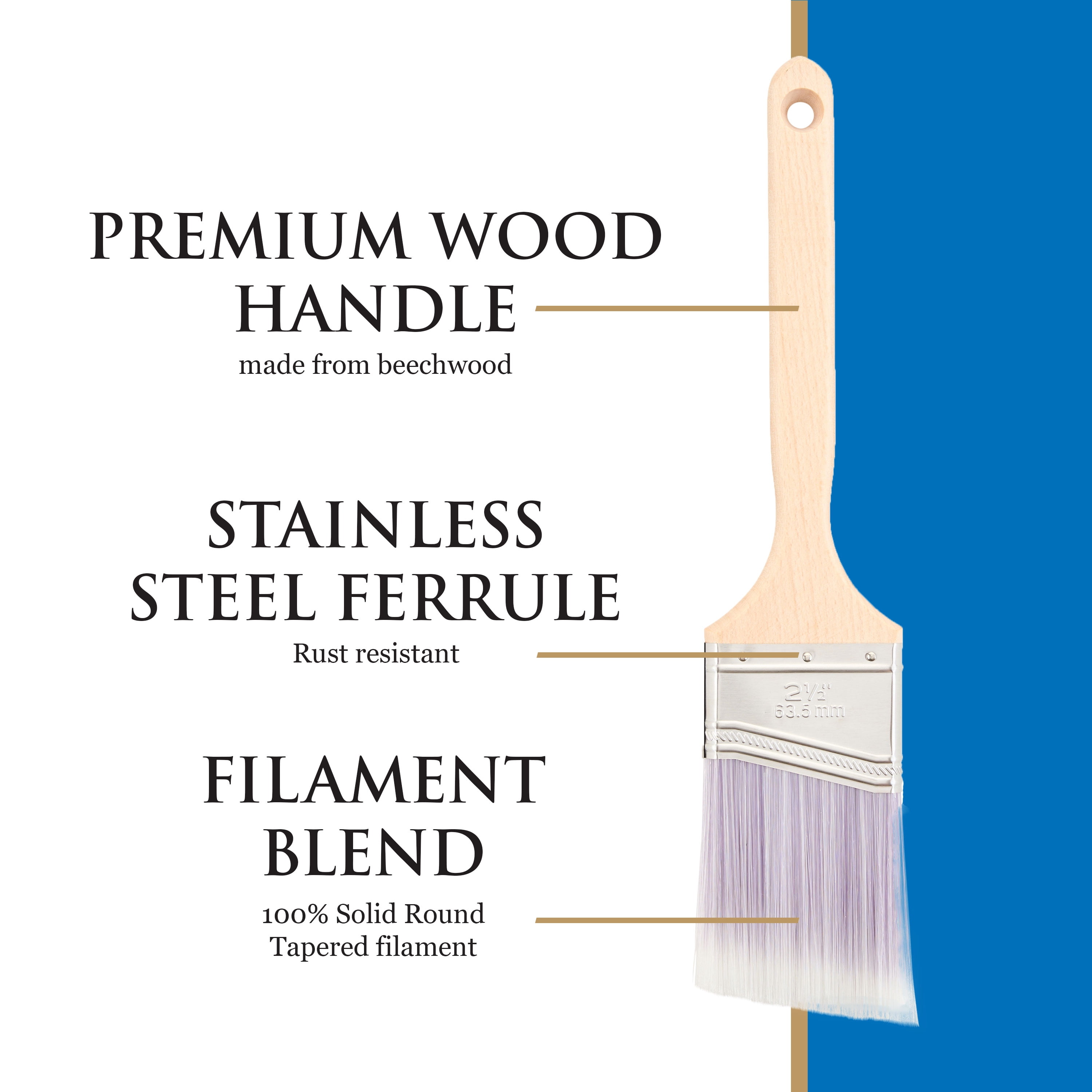 (2 pack) PRO EDGE by Linzer 2.5" CT Formula Angle Paint Brush