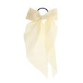 thumbnail image 4 of Unique Bargains 1 Pc Solid Bow Ribbon Hair Elastic Band Beige, 4 of 5