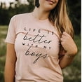 thumbnail image 2 of Life is Better with My Boys Shirts for Women Mom Letters Graphic T Shirt Funny Short Sleeve Casual Mama Tops Tees, 2 of 4