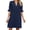 Navy Blue, variant on Womens Casual Dresses V Neck Ruffle Short Sleeve Loose Flowy Midi Beach Vacation Shift Dress XL