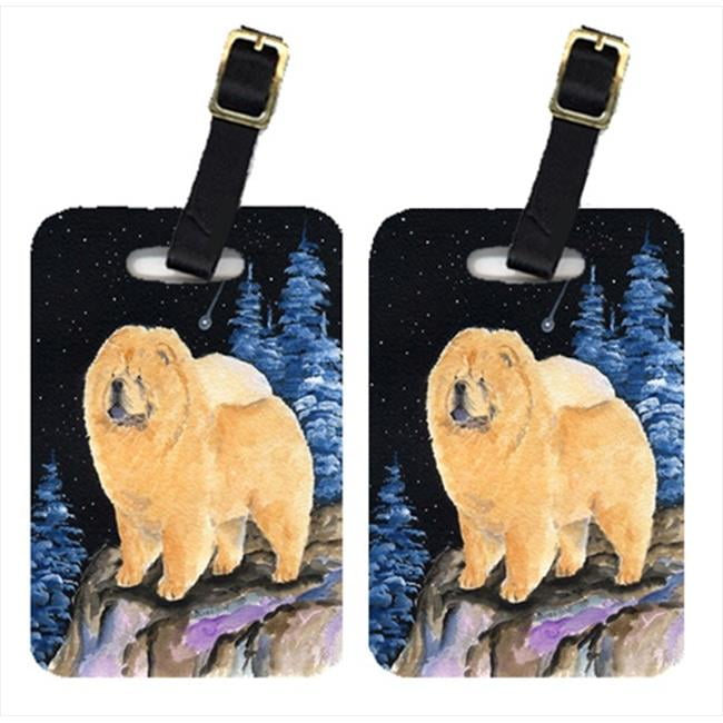 Starry Night Chow Chow Luggage Tags Pair of 2