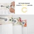thumbnail image 5 of Spring Gnomes Floral No Hook Shower Curtain Waterproof,Bathroom Curtains with Snap in Liners and See Through Top Window,Pink Tulip Botanical Beige Burlap Hotel Style Bathtub Curtains Shower 72"Wx78"L, 5 of 8