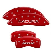 MGP 4 Caliper Covers Engraved Front & Rear Vtech Red finish silver ch Fits select: 2002-2006 ACURA RSX