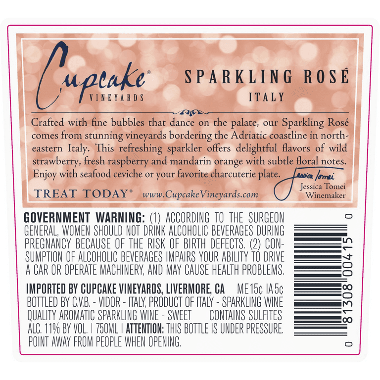 Cupcake sparkling clearance rose