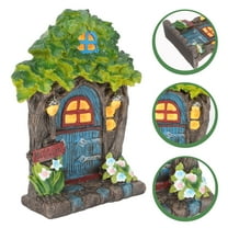 OUNONA  Mini Fairy Garden Door Outlet Cover Christmas Decor Outdoor Decoration