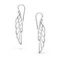 thumbnail image 2 of Bling Jewelry Womens Rose Gold Plated Angel Wing Feather Dangle Earrings in  Sterling Silver, 2 of 5