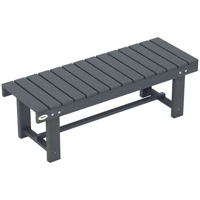 Outsunny 43.25" Outdoor Wood Garden Bench Double Seat Grey