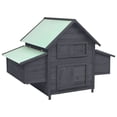 thumbnail image 1 of Charmma Chicken Coop Gray and White 59.8"x37.7"x43.3" Solid Firwood, 1 of 8