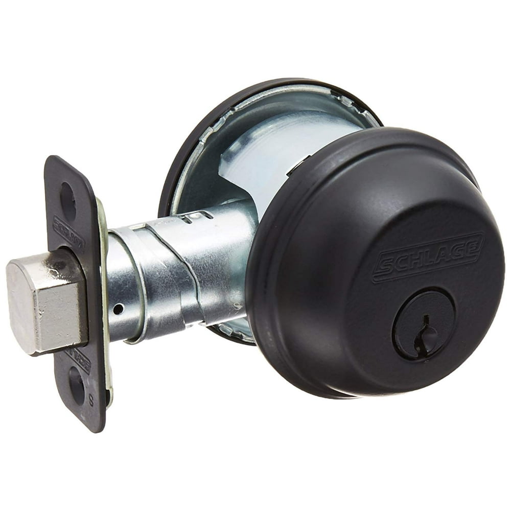 Schlage B60n622k4 Single Cylinder Deadbolt 622, Matte Black, Bolt ...