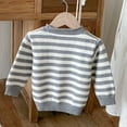 thumbnail image 6 of Kiijoy Toddler Girls Striped Casual Sweater Knit Long Sleeve Crew Neck Soft Warm Pullover, 6 of 6
