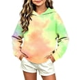 thumbnail image 6 of Hoodies for Girls Nelozsy Girls Gradient Color Hooded Sweatshirt Kids Long Sleeve Loose Pullover Hoodie For Fall Winter Yellow 11-12 Years, 6 of 6