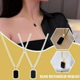 thumbnail image 3 of Clearance Now! Fashion Square Necklace For Women Korean Black Geometric Necklace New V7G4, 3 of 8