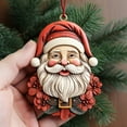 thumbnail image 2 of comerut Funny Santa Claus Pendant Adorable Long Beard Fine Workmanship with Hanging Rope Non-fading Christmas Pendant, 2 of 7