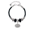 thumbnail image 2 of Delight Jewelry Silvertone Crown - Oval Seal Lil Sister Celtic Knot Leather Bead Bracelet, 7"+2" Extender, 2 of 4
