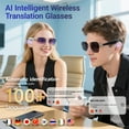 thumbnail image 4 of AI smart glasses with ultra long battery life of 120 hours, voice calls, Bluetooth music, voice navigation for travel, anti blue light glasses, UV resistant smart sunglasses, 4 of 9
