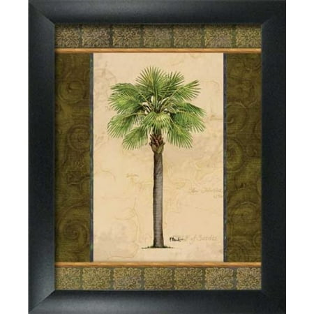 2 Framed East Indies Palm Tree Art Prints Tropical Home Decor 8x10