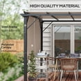 thumbnail image 4 of Outsunny 10' x 12' Retractable Pergola Canopy, Light Brown, 4 of 10