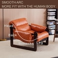 thumbnail image 2 of Ciphrias Lounge Chair, Retro Orange Oil Wax Leather Accent Chair with Removable Armrests Solid Wood Frame for Living Room Study Office, 2 of 8