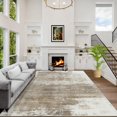 thumbnail image 1 of Area Rug Gent Drizz Modern Abstract de 4 x 6 pies, marrón y blanco, 1 of 7