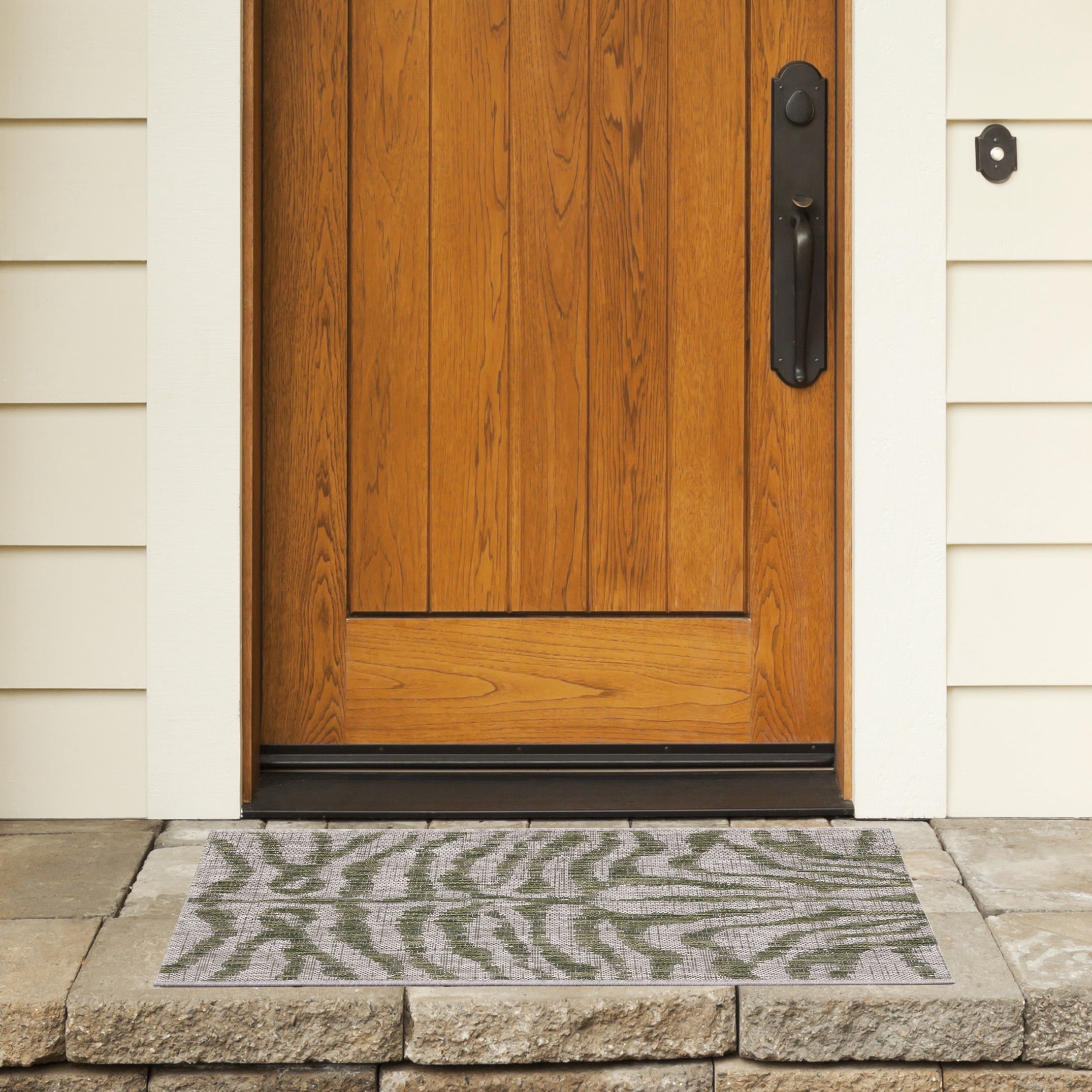 SAFAVIEH Courtyard Gerald Animal Indoor/Outdoor Area Rug, Grey/Green, 2'7" x 5'
