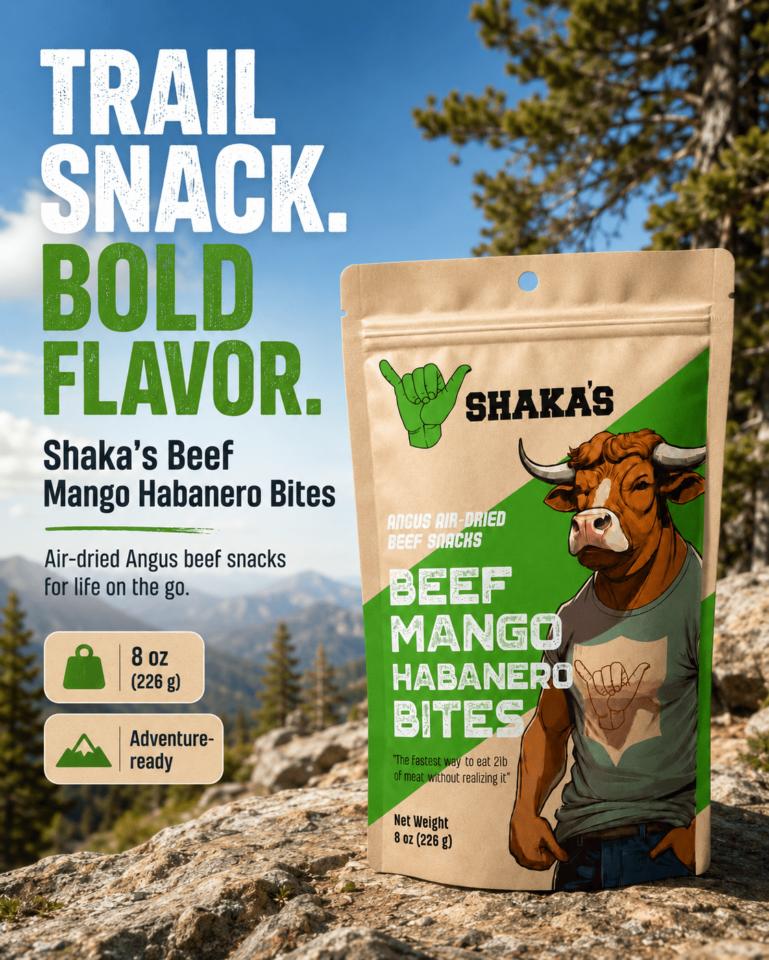 SHAKA'S Mango Habanero Beef Bites, 8 oz
