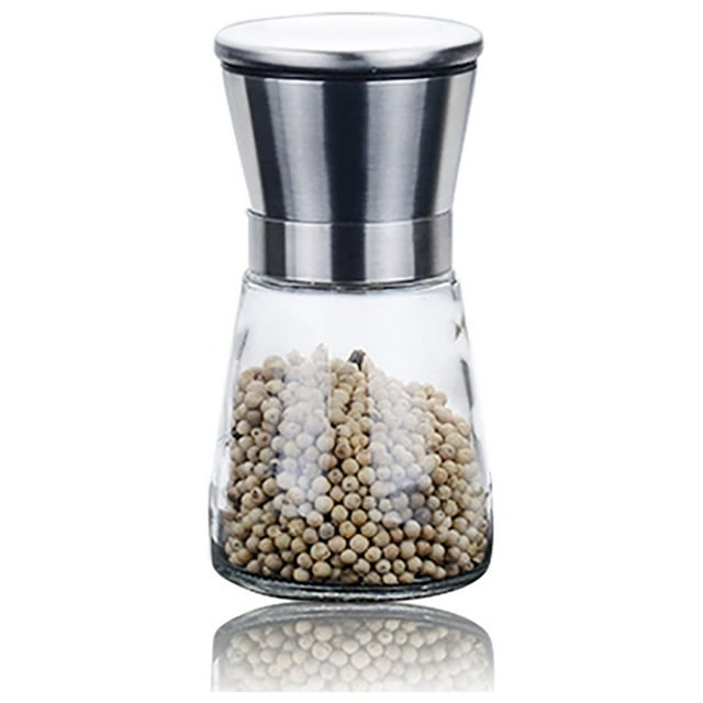 Generic Moulin à Épices Manuel en Acier Inoxydable Compact Réglable pour Cuisine, Extérieur et BBQ