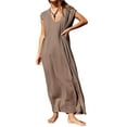 thumbnail image 1 of Lucakuins - Vestido largo informal de verano para mujer, color sólido, sin mangas, cuello redondo, vestidos de playa Lucakuins  moda, 1 of 4