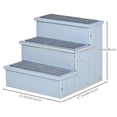 thumbnail image 3 of PawHut Pet Steps 3-Step Dog Stairs for Small Dogs Cats and Wooden Ramp with Storage Box Carpet Tread, Grey, 3 of 10