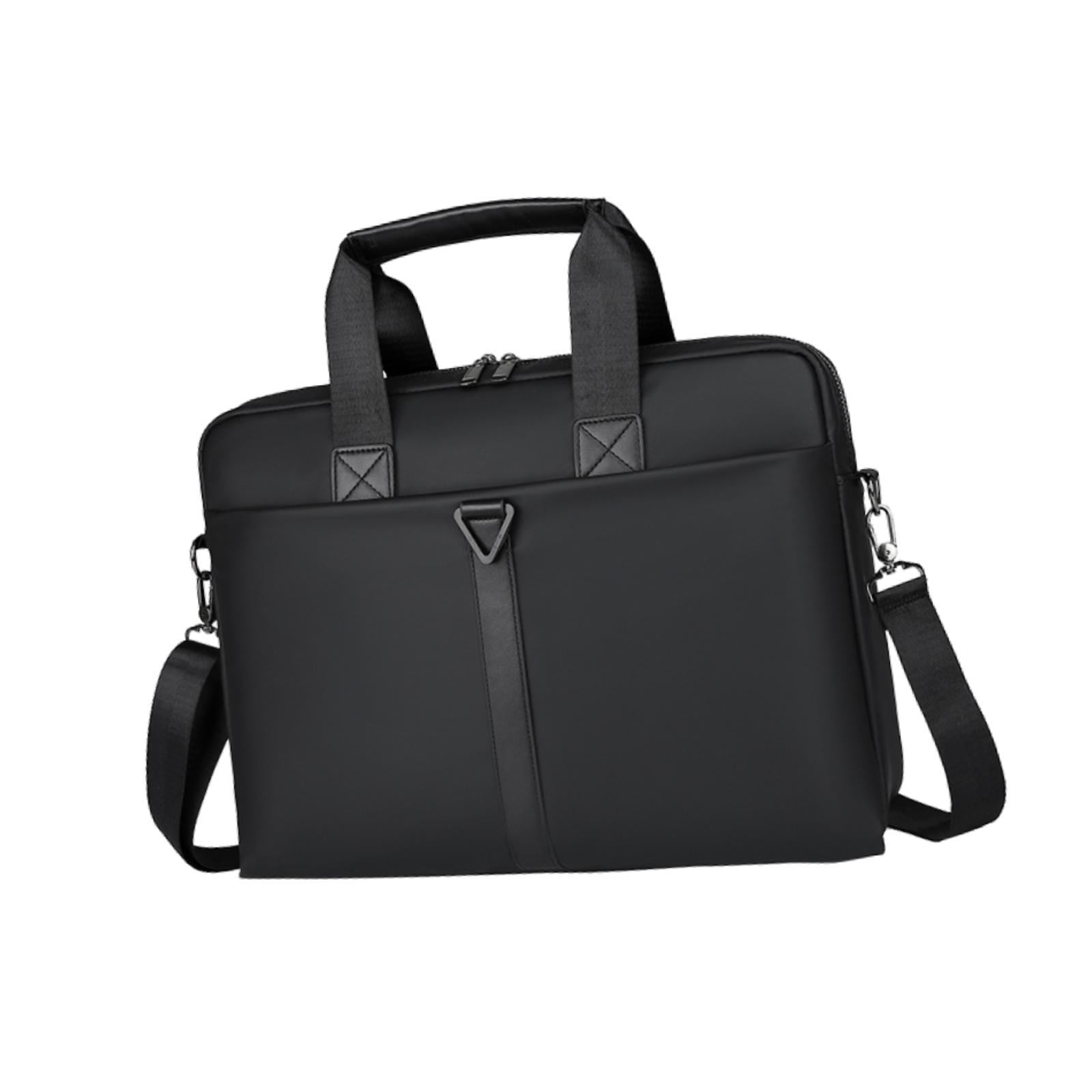 Wxqbjtam Mens Business Bag Briefcase with Shoulder Strap Large Capacity Handbag Crossbody PULeather Film Black