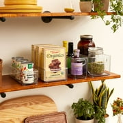 iDesign 4-Piece 50% Recycled Plastic Organizer Bin Set for Pantry and Cabinet Organization, Various Sizes, Clear