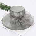 thumbnail image 1 of Versión coreana de verano de sombrero para el sol de malla con flores, sombrero para el sol de playa, sombrero de organza para mujer, 1 of 5