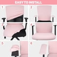 thumbnail image 5 of 4 Pcs Office Chair Covers Set Computer Universal Protective Stretchable Chair Seat Covers Desk Armrest Slipcovers Pads Office Cushion Backrest for Rotating (XL,Pale Pink), 5 of 7
