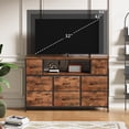 thumbnail image 2 of Eunos Tv Stands for 65" Tv with 8 Drawers, LED & Power Outlets for Bedroom, Living Room, Wood Grain Print, 2 of 8