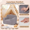 thumbnail image 5 of Costway Kids Couch Portable Toddler Sofa with Handle Anti-slip Base Removable Comfy Chair Gray, 5 of 10