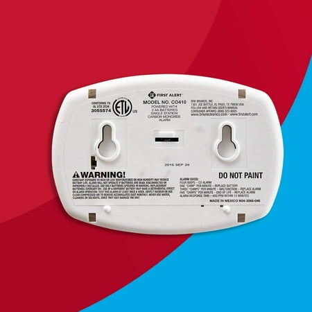 First Alert Carbon Monoxide Detector Alarm|No Outlet Required with Digital Display and Peak Memory, Battery Operated, CO410