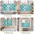 thumbnail image 6 of Teal Wave Tier Curtains, Modern Abstract Art Farmhouse Light Filtering Kitchen Curtains, 2Pcs Rod Pocket Half Window Treatments Panels for Sink Cafe Cabinet Basement 27.5x45 Inches, 6 of 9