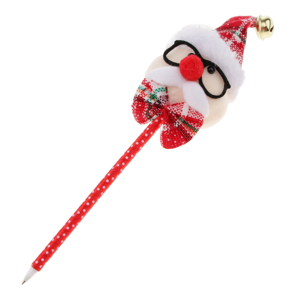 1/5pcs Santa Claus Snowman Plush Ball Point Pen Christmas Gifts Children Kids 