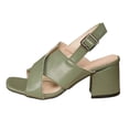 thumbnail image 2 of Xdegoge Heeled Sandals for Women Chunky Block Heel Criss Cross Wide Straps Open Toe Ankle Buckle Dressy Party Wedding Evening Comfortable Summer Shoes, 2 of 9