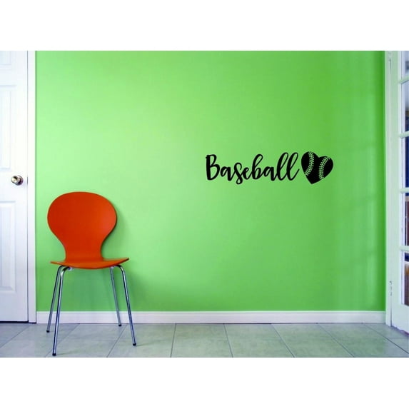 Custom Decals Baseball Wall Art Size: 20 X 40 Inches Color: Black