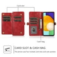 thumbnail image 3 of ELEHOLD Luxury Multi-Functional Wallet Case for Samsung Galaxy A13 5G with Card Slots Dual-Use Detachable Phone Case Magnetic Function Lanyard Shockproof Wallet Case,For Galaxy A13 5G,Red, 3 of 7