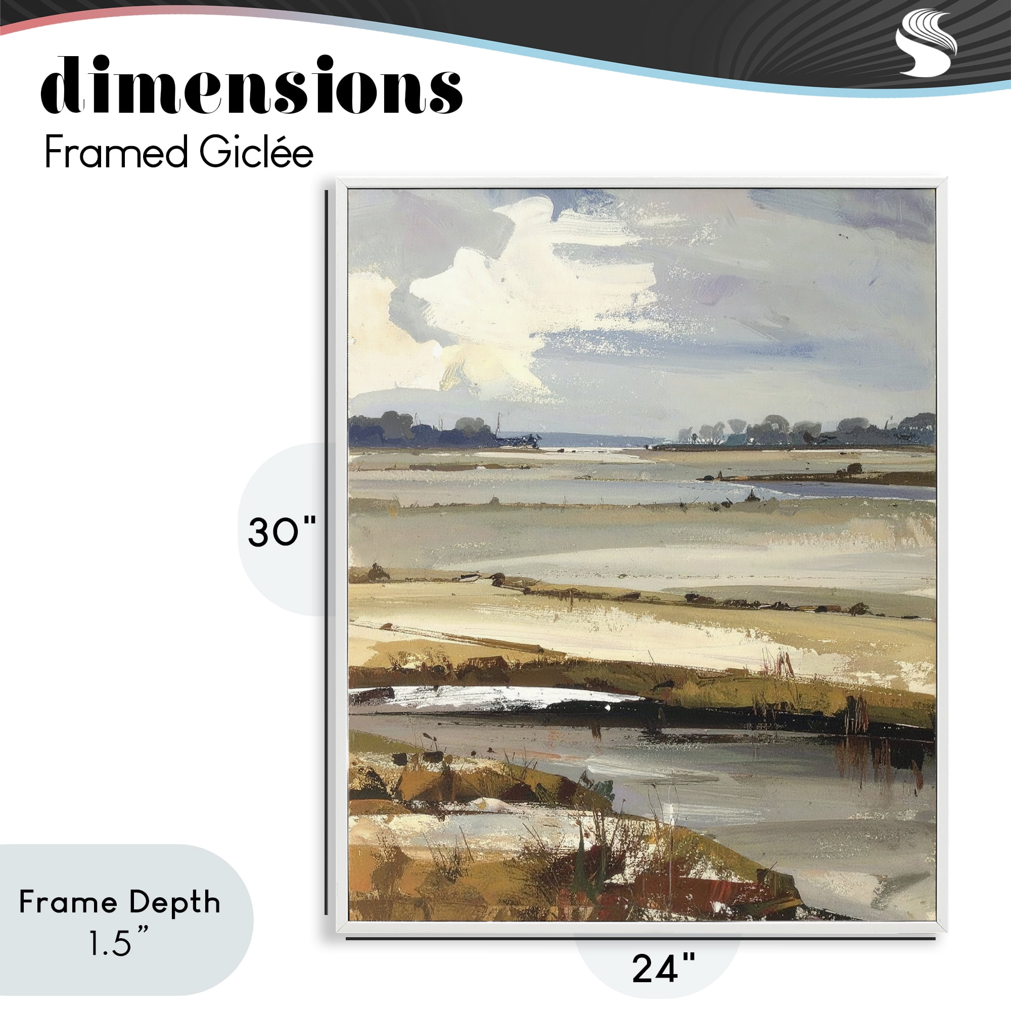Stupell Industries Earthy Distant Horizon White Framed Giclee Art, design by Alonza Saunders